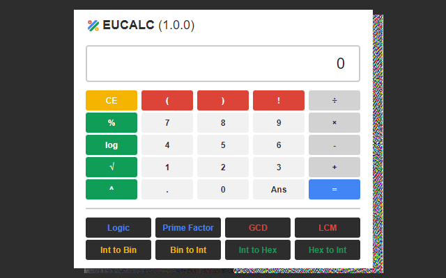 EUCALC Calculator User Interface